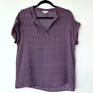 Pleione Womens Short Sleeve Tunic Top Size Petite Medium